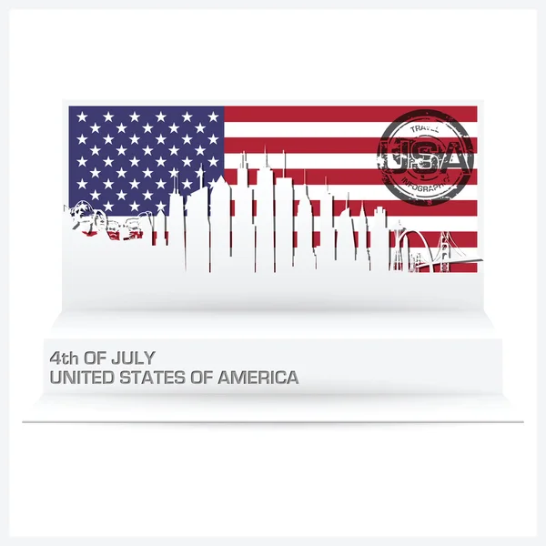 Fourth Of July Paper Pop Up Card — Stockvector