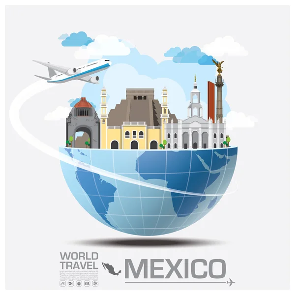 Mexique Mondial Voyage et voyage Infographie — Image vectorielle