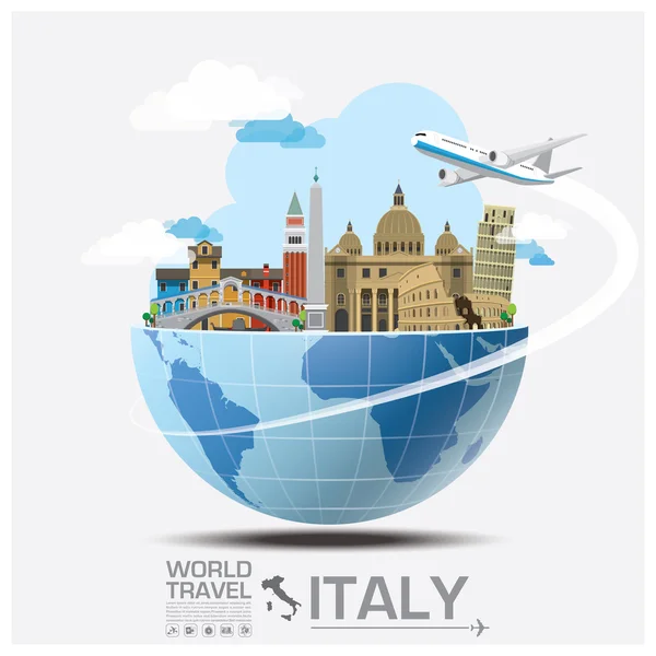 Italien Wahrzeichen globale Reise-und Reise-Infografik Stockvektor