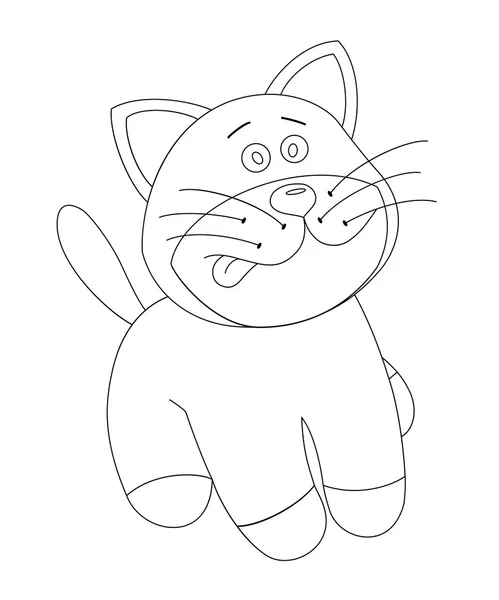 Beyaz çizgi film sevimli yavru kedi