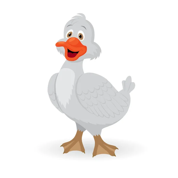 Cute little cartoon goose. — Stock Vector