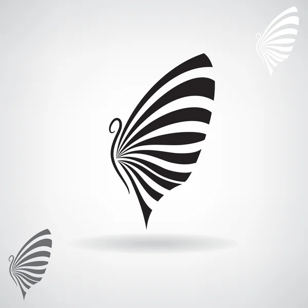 Bir kelebek stilize siyah siluet.