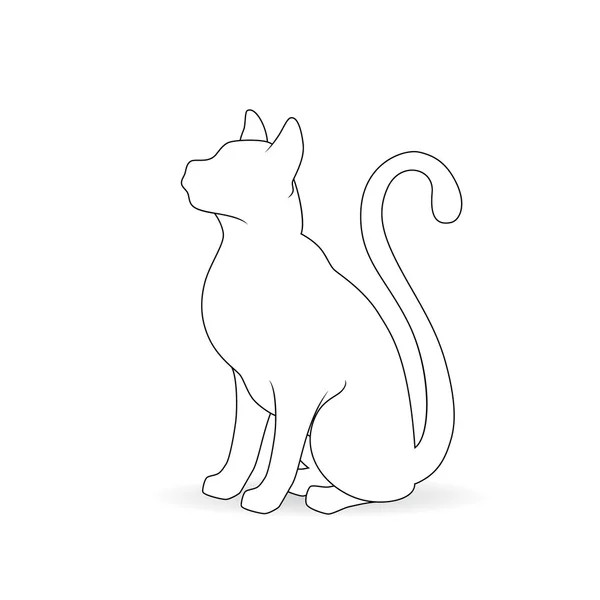 Bir kedinin stilize beyaz siluet. 