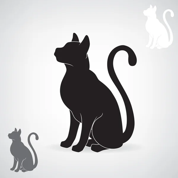 Silueta negra estilizada de un gato . — Vector de stock