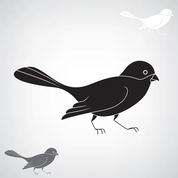 Silhouette nera di un uccello. — Vettoriale Stock