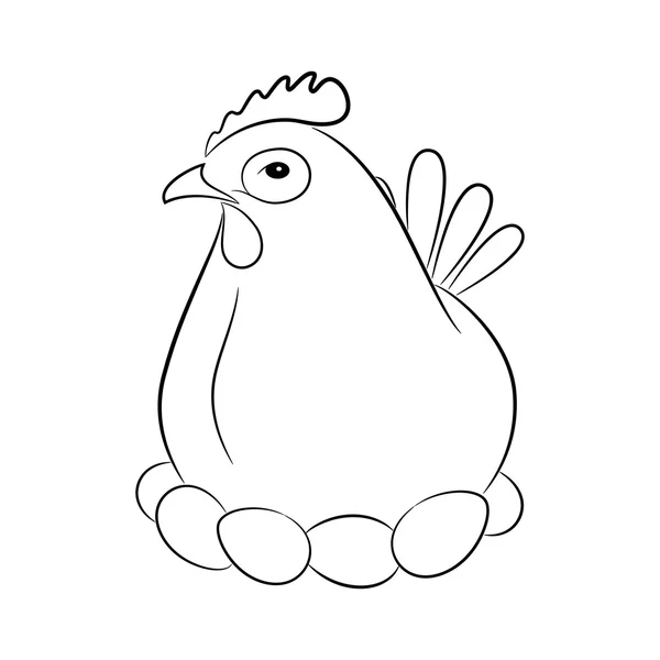 Silueta estilizada de un pollo . — Vector de stock