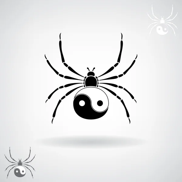 Siyah bir örümcek silueti..