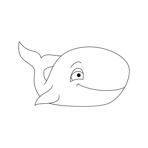 Boa baleia dos desenhos animados bonito . — Vetor de Stock
