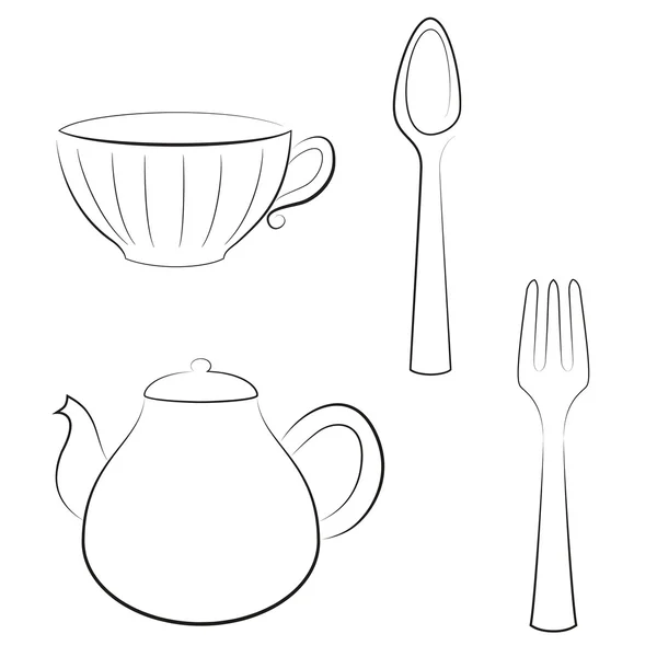 Tarz mutfak eşyaları kümesi. 