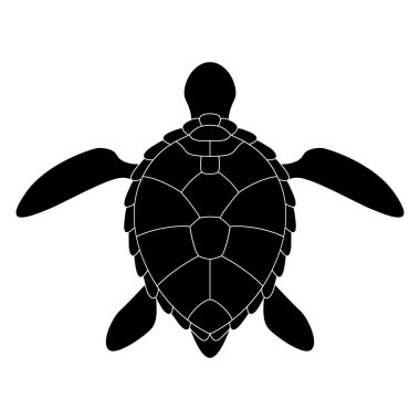 Bir kaplumbağa stilize silüeti.