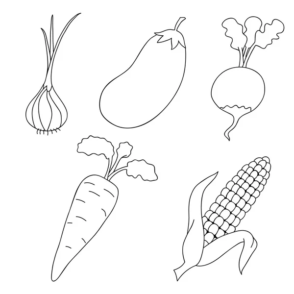 Verduras maduras sobre fondo blanco . — Archivo Imágenes Vectoriales