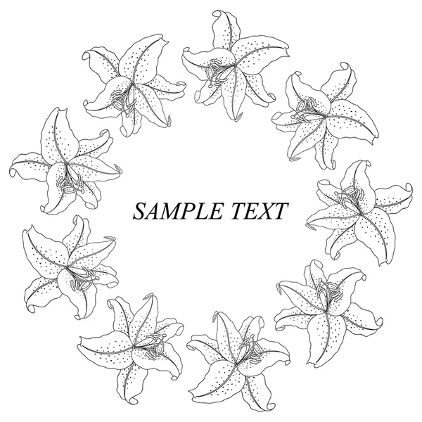 Zambak ile Vintage çerçeve çiçek.