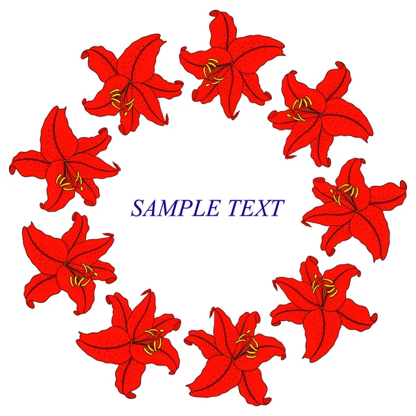 Zambak ile Vintage çerçeve çiçek.