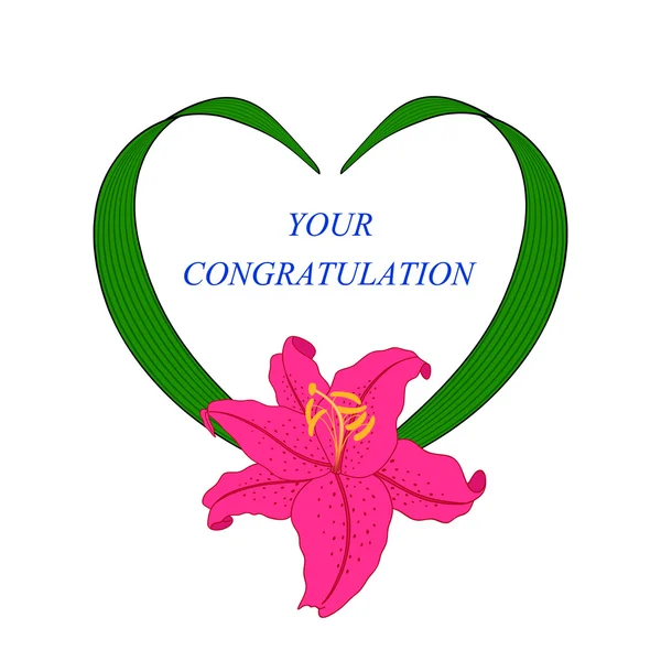 Vintage bir Lily ile kalp şekli çerçevesinde.