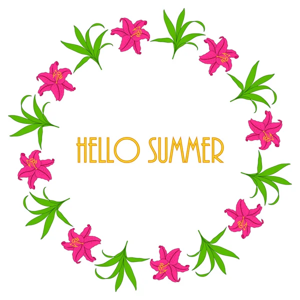 Zambak ile Vintage çerçeve çiçek.