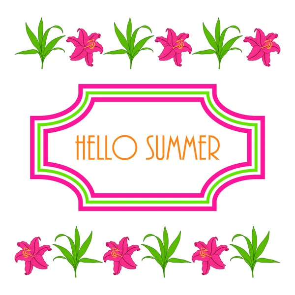 Zambak ile Vintage çerçeve çiçek.