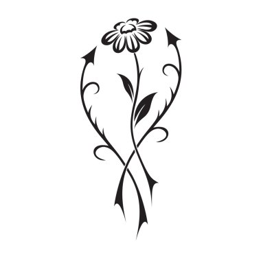 Dövme stil illüstrasyon vektör güzel çiçek
