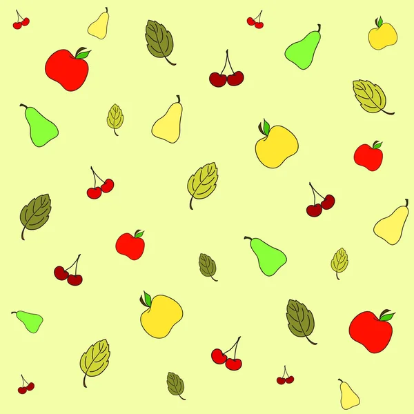 Image sans couture avec divers fruits — Image vectorielle