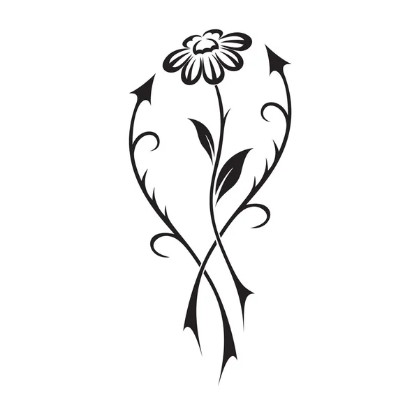 Dövme stil illüstrasyon vektör güzel çiçek