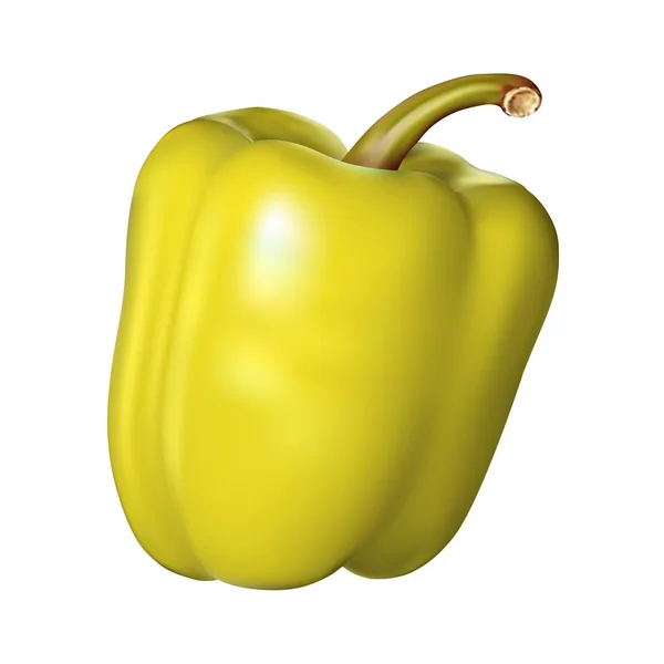Κίτρινη πιπεριά σε λευκό φόντο — Διανυσματικό Αρχείο
