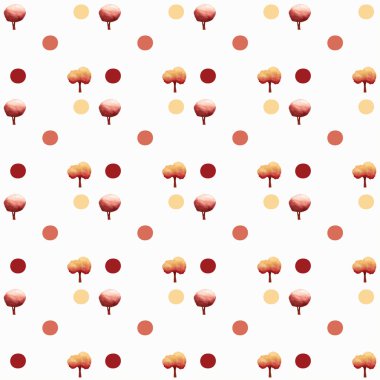 sonbahar desen şirin ince ağaçları ile ayarla.