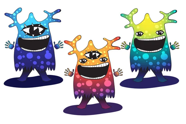 Cartoon niedliche Monster Set. — Stockvektor