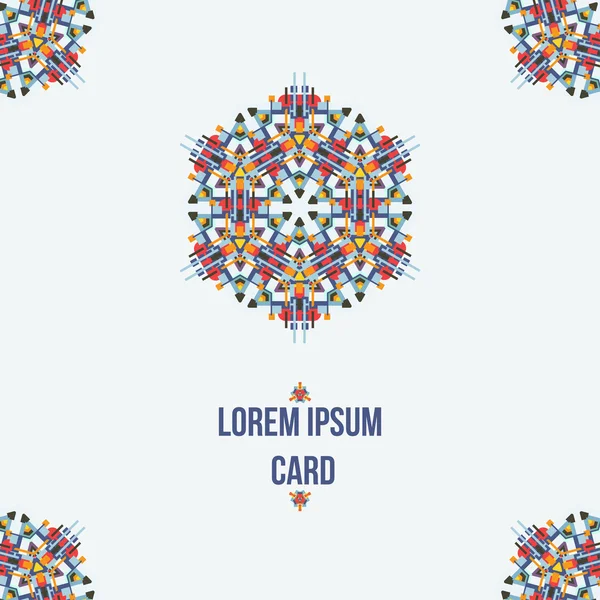 Kaleidoscopic design background. Template design for card. Geometric style. — Stock Vector