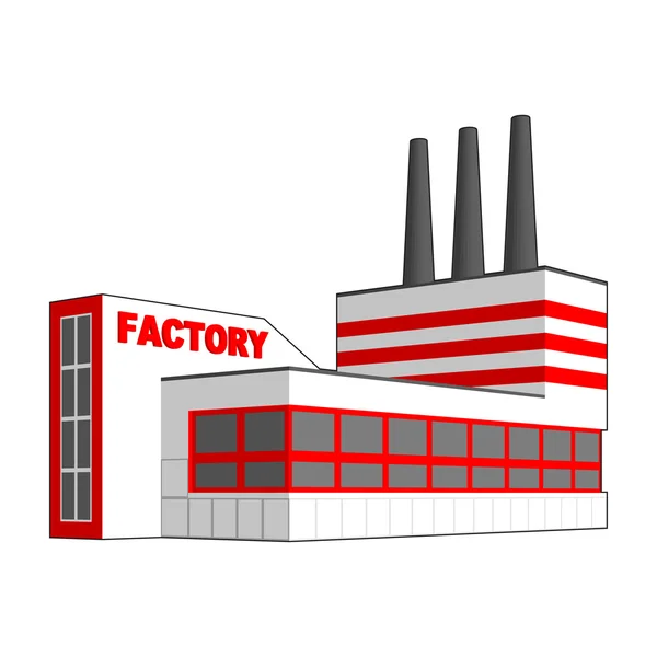 Fábrica en proyección de perspectiva . — Vector de stock