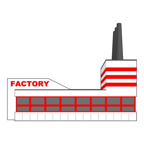 Factory in perspective projection. — Stock Vector