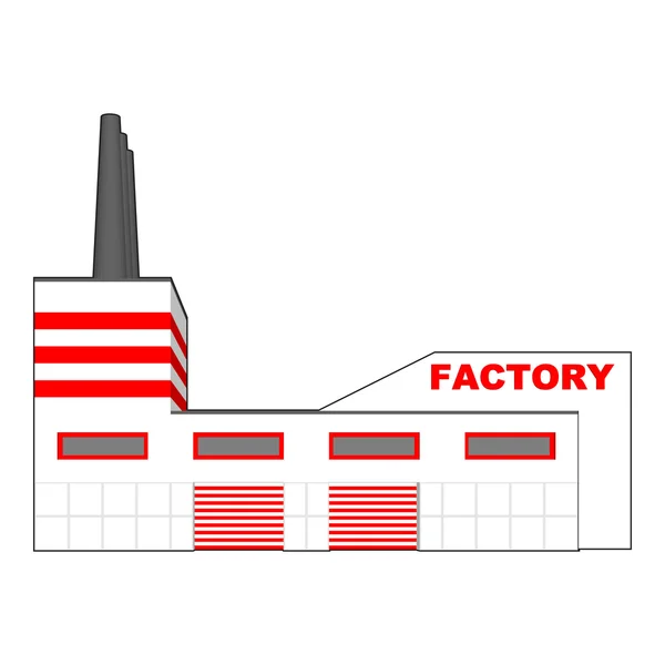 Fabrik in perspektivischer Projektion. — Stockvektor