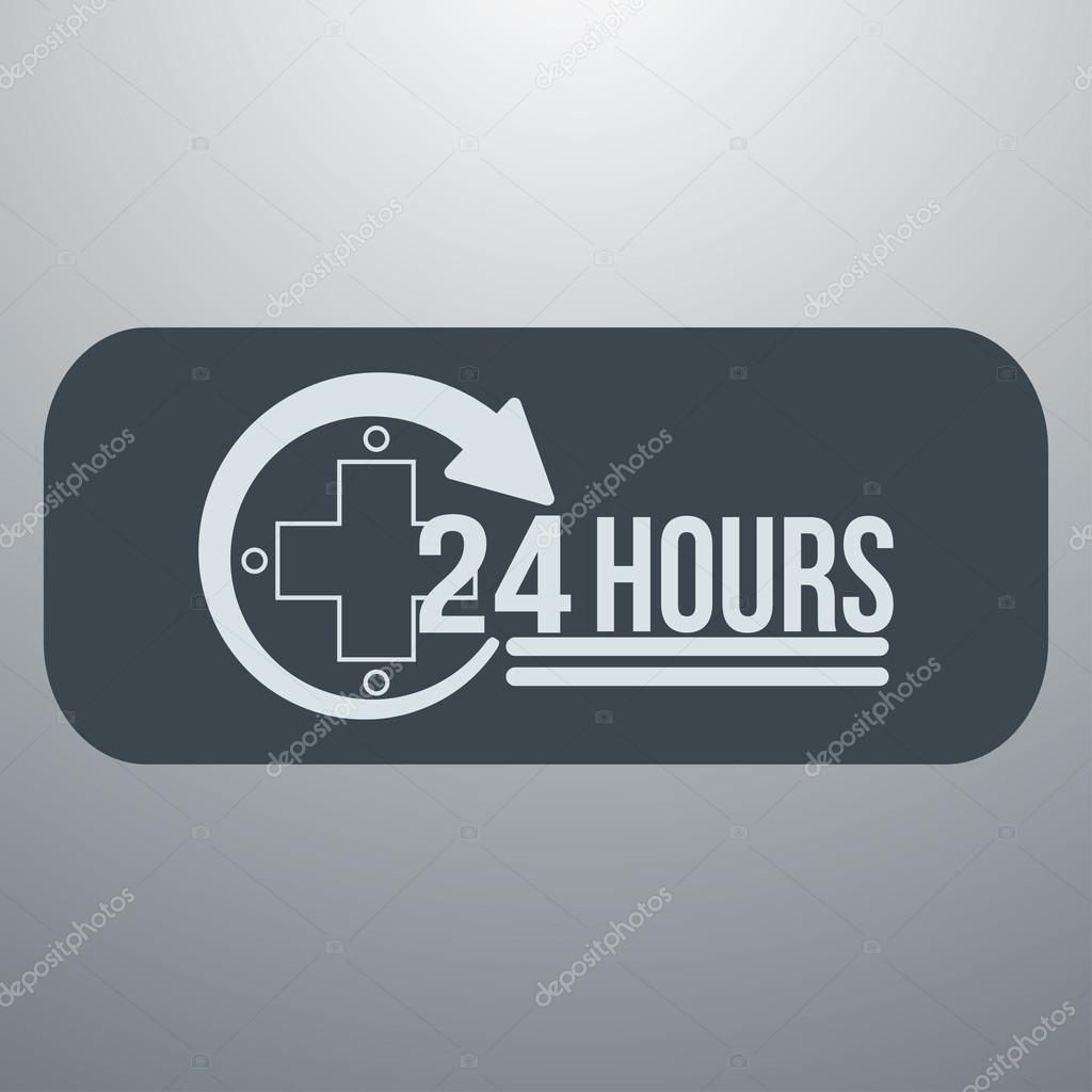 Twenty four hours service. Medical  logo