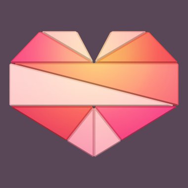 geometrik kalp vektör çizim.