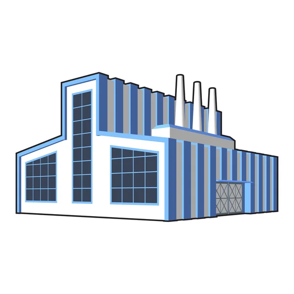 Factory in perspective projection. — Stock Vector