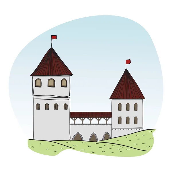 Castillo medieval . — Vector de stock