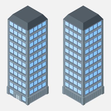 vektör izometrik binalar. gökdelenler.