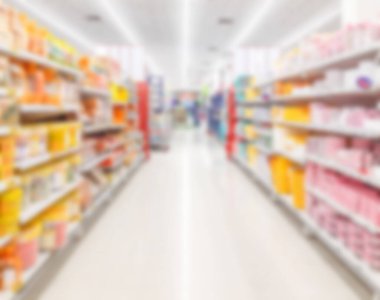 Süpermarketin bulanık arkaplanı