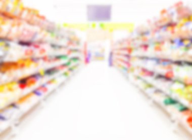 Süpermarketin bulanık arkaplanı