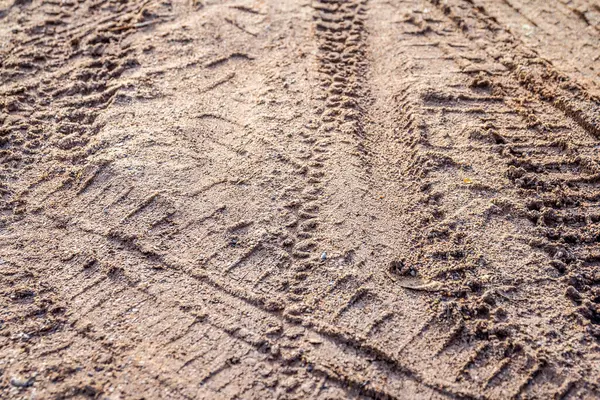 Sandy Ground Tire Trails — Stock Photo, Image