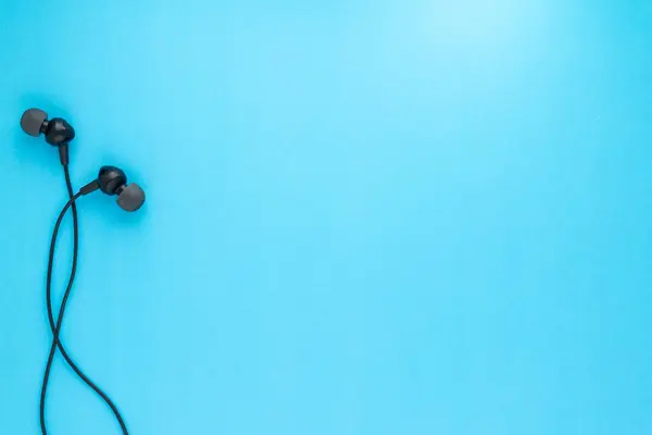 Headphones Blue Background — Stock Photo, Image