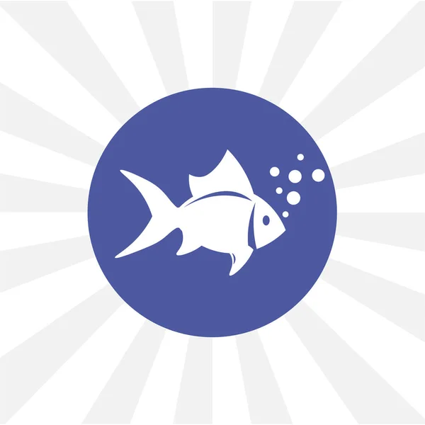Fisch Symbol Isoliert Auf Weiß — Stockvektor