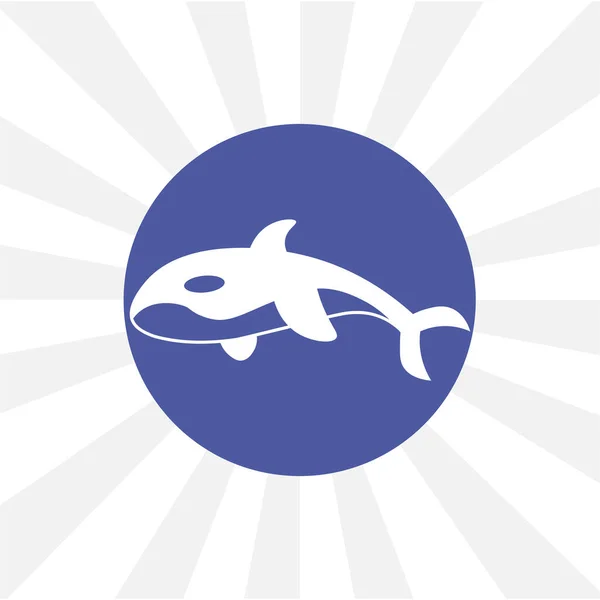 Ícone Baleia Assassina Isolado Branco Ícone Orca — Vetor de Stock