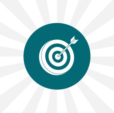 Dart ikonu. Dart tahtası simgesi. Okçuluk tahtası simgesi. Hedef basit katı vektör hedef simgesini izole etti. Dart tahtası. okçuluk tahtası