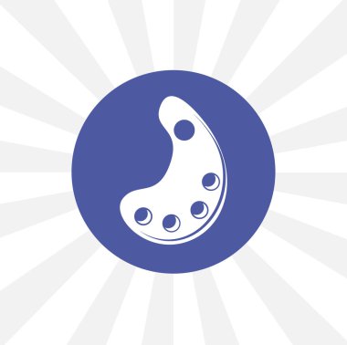 Fırçalı renk paleti. Düz palet simgesini boya. Boyama kiti basit katı vektör simgesini izole etti