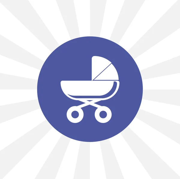 Baby Carriage Isolated Simple Solid Vector Icon — Stock Vector