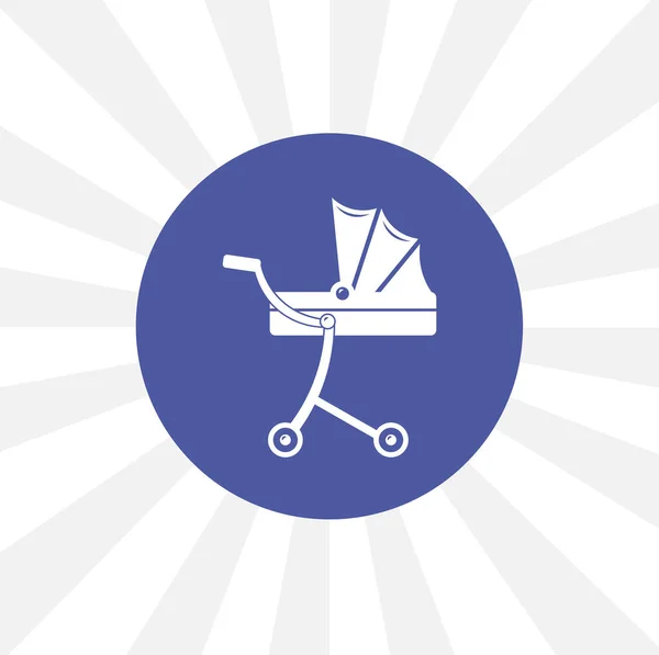 Baby Carriage Isolated Simple Solid Vector Icon — Stock Vector