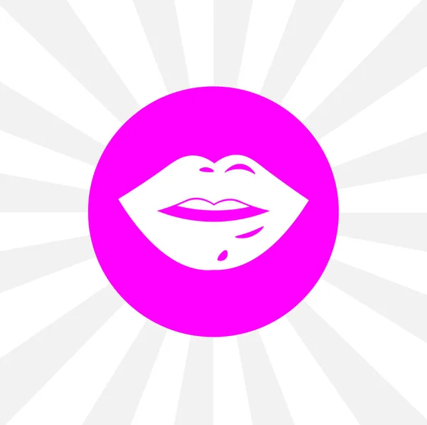 Kus Icoon Lips Geïsoleerde Eenvoudige Solid Vector Icoon — Stockvector