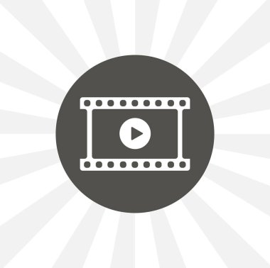 Beyaz arkaplandaki film çerçevesi katı vektör simgesini izole etti