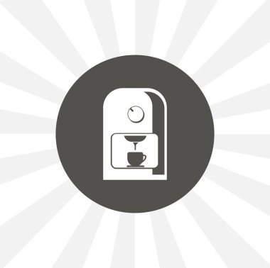 Kahve makinesi beyaz arkaplanda katı vektör simgesini izole etti