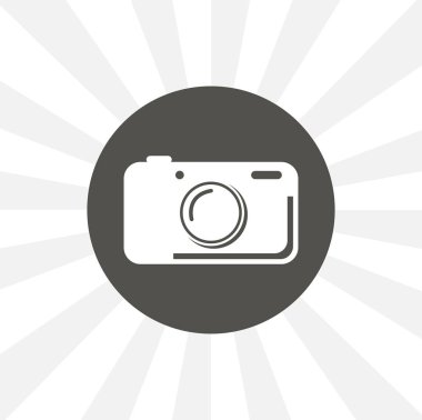 fotoğraf makinesi katı vektör simgesini izole etti