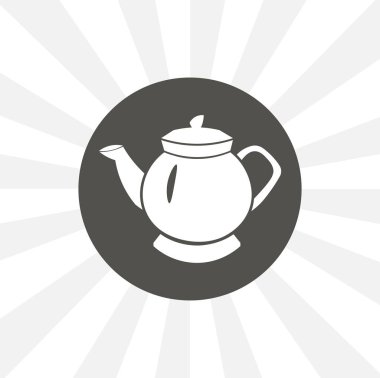 Çaydanlık beyaz arkaplanda katı vektör simgesi izole